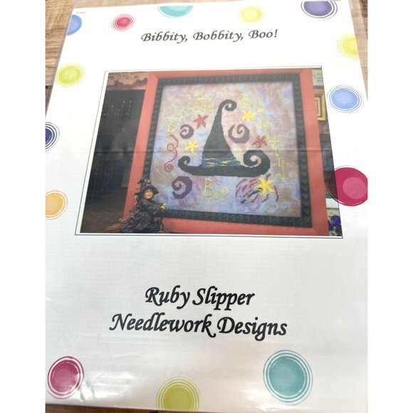 RARE Bibbidy Bobbity Boo Witch Hat Cross-Stitch Pattern By Ruby Slipper - Picture 2 of 3
